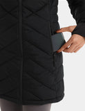 Heated Long Down Jacket 7.4V For Women - Black